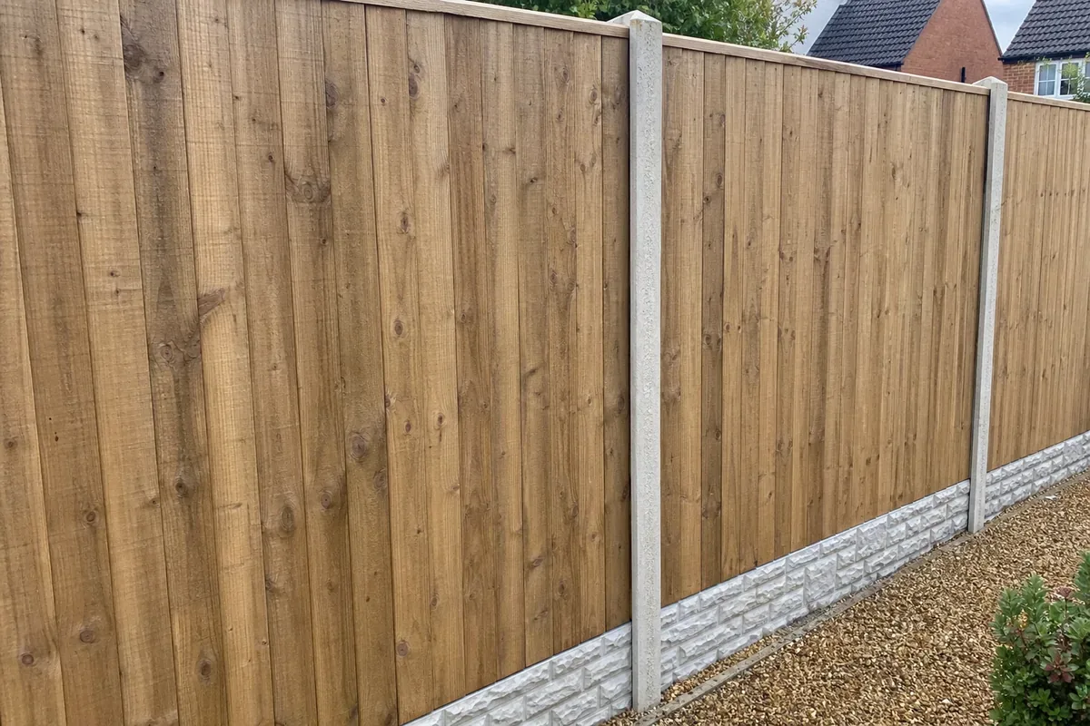 Closeboard wooden fencing installed in Stafford